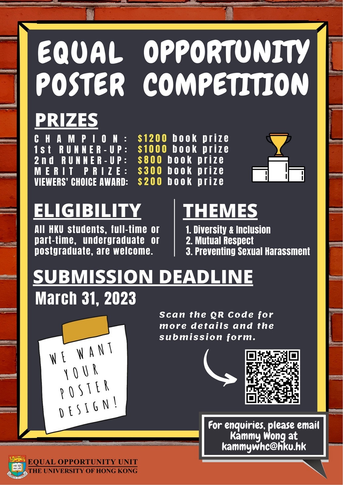 Equal Opportunity Poster Competition Result Poster. Content same as text on this webpage.