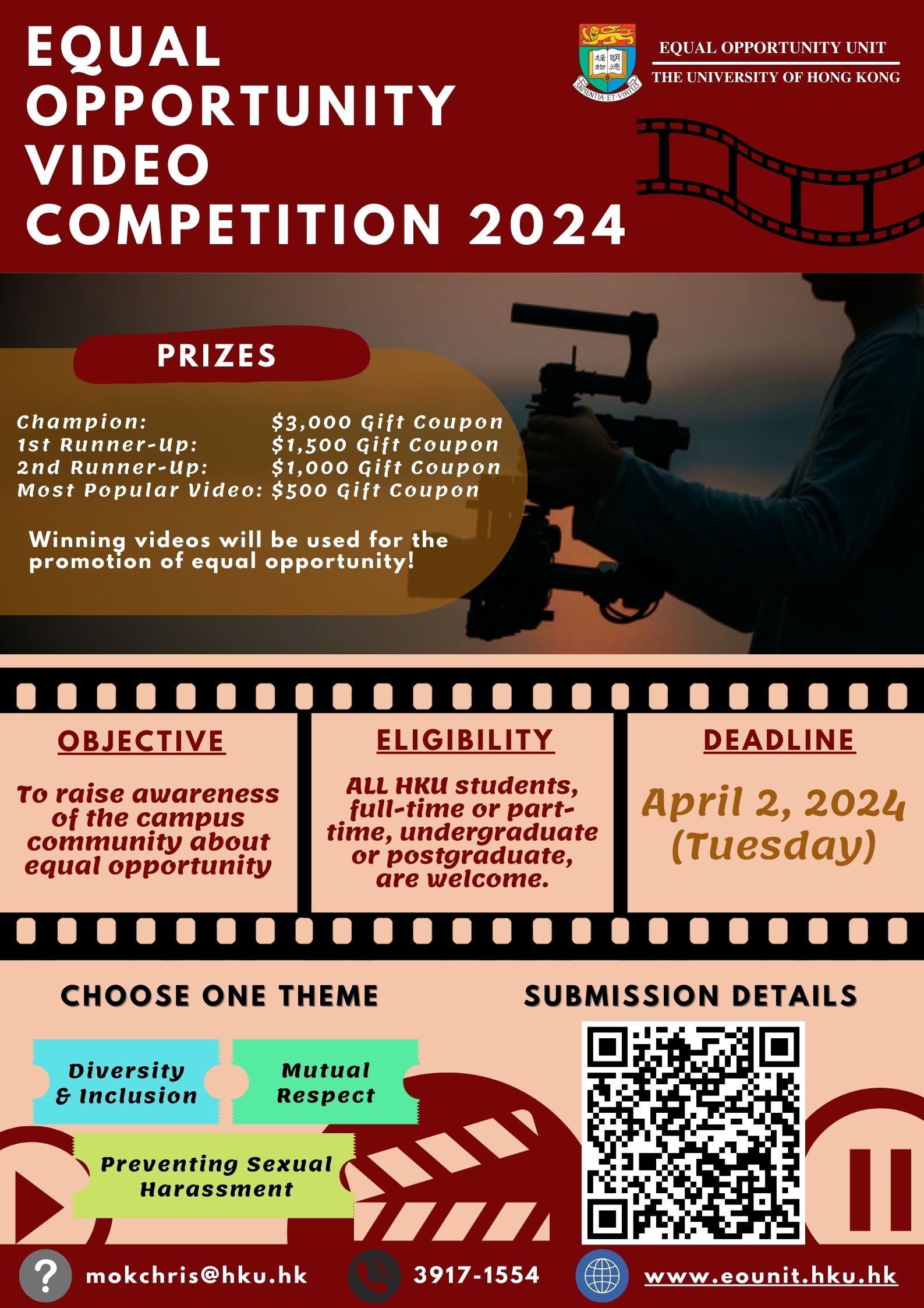 Equal Opportunity Video Competition 2024 Poster. Details same as content in the webpage.