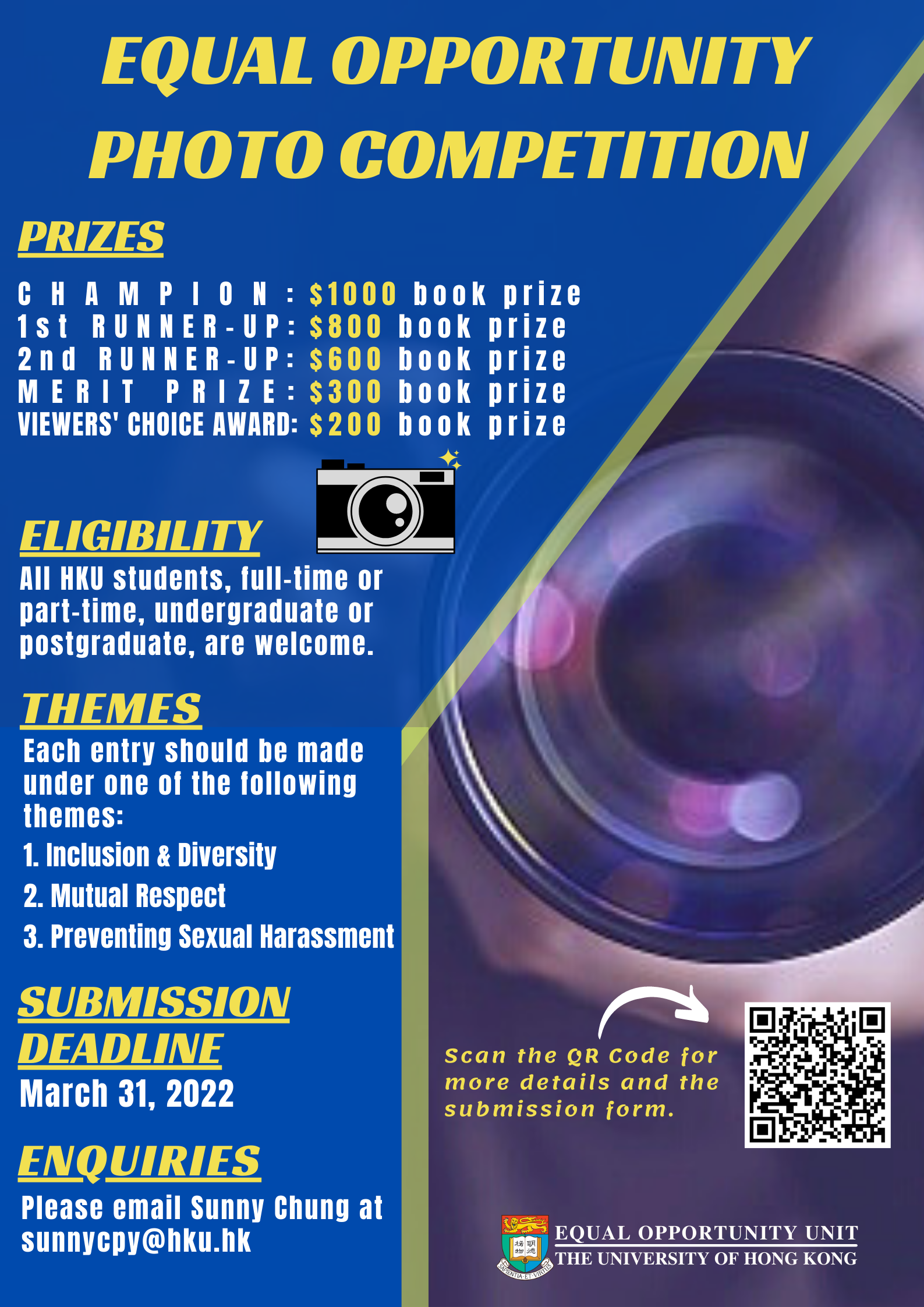Equal Opportunity Photo Competition Poster. Content same as text in the webpage.