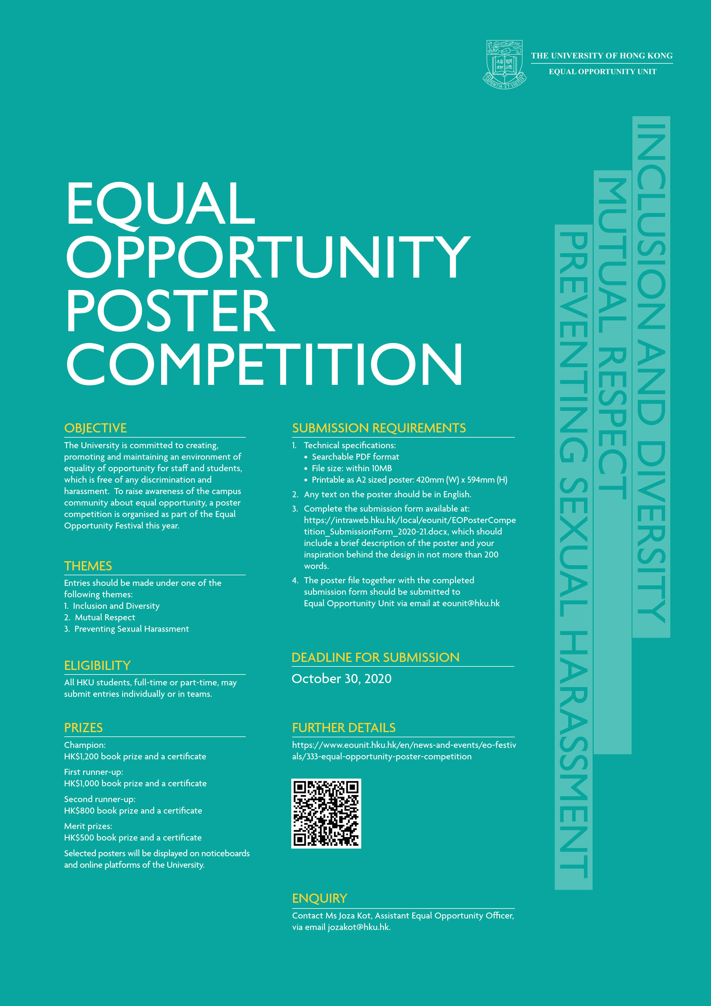 Equal Opportunity Poster Competition 2020-21 Poster. Content same as text on this webpage.