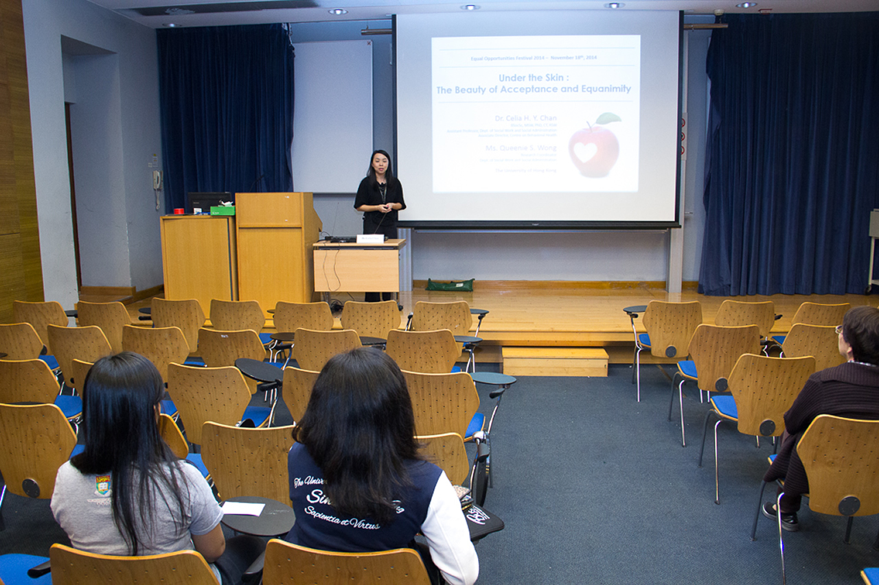 Talk on 'Under the Skin: The Beauty of Acceptance and Equanimity' Event Photo.